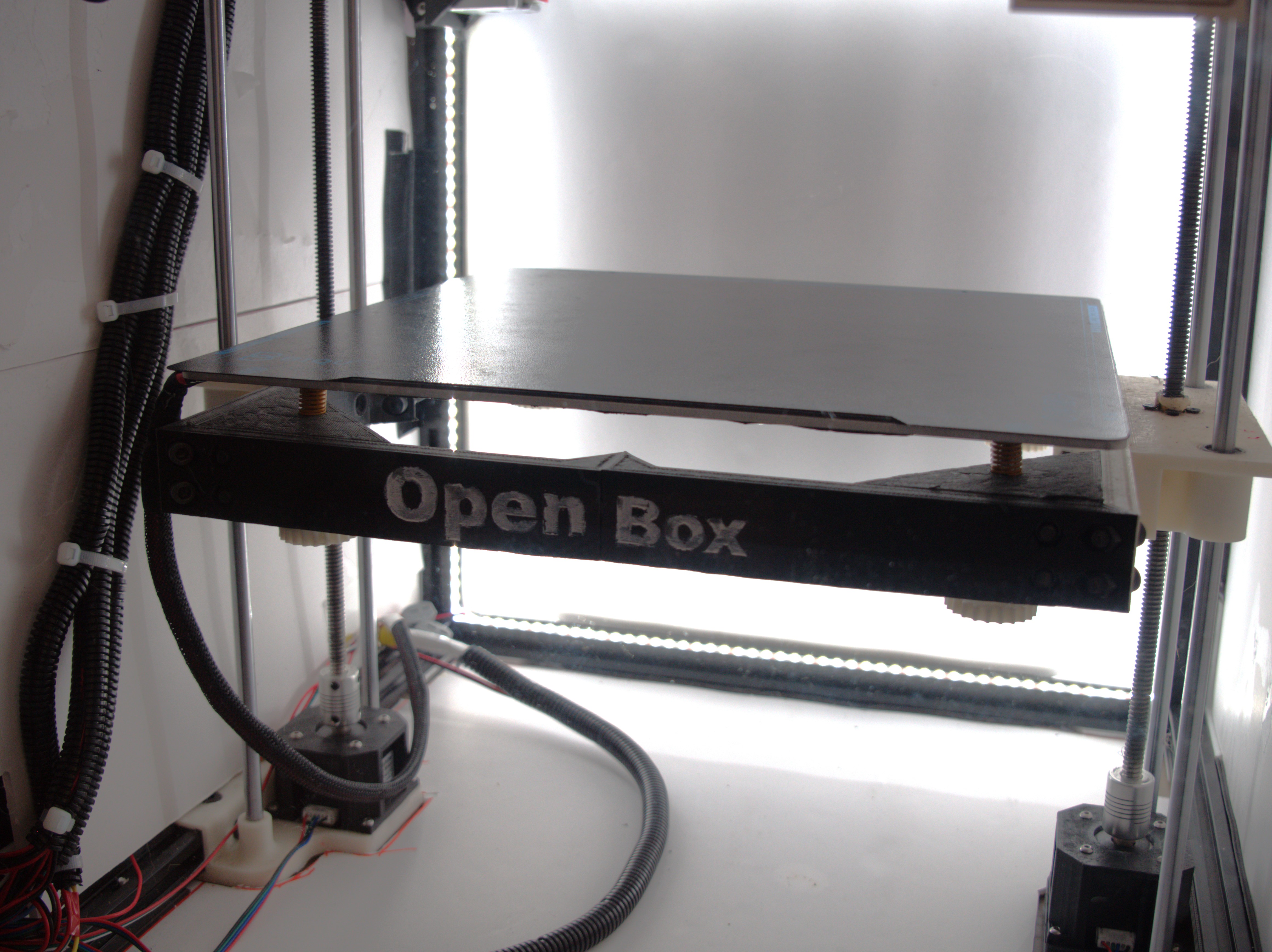 Open Box Printer Build Plate Close Up